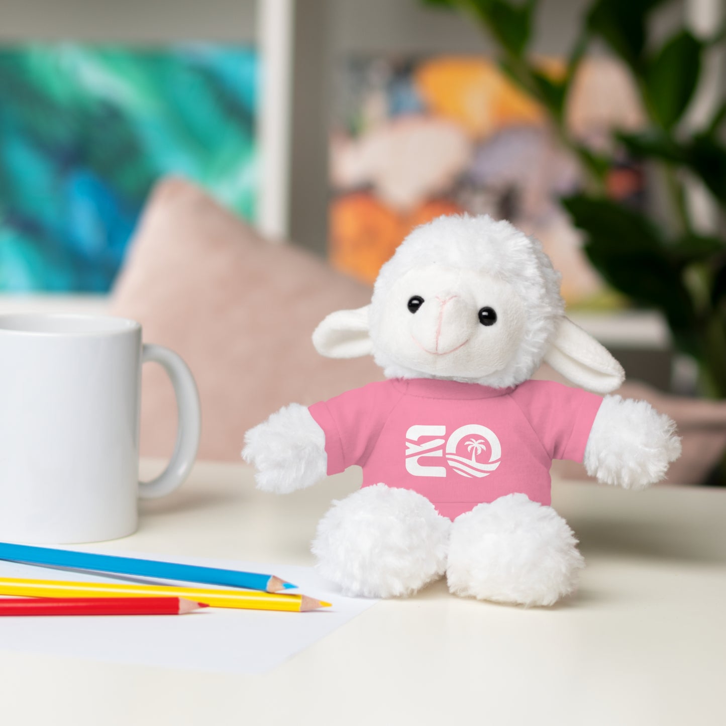 EO White Stuffed Animals with Tee