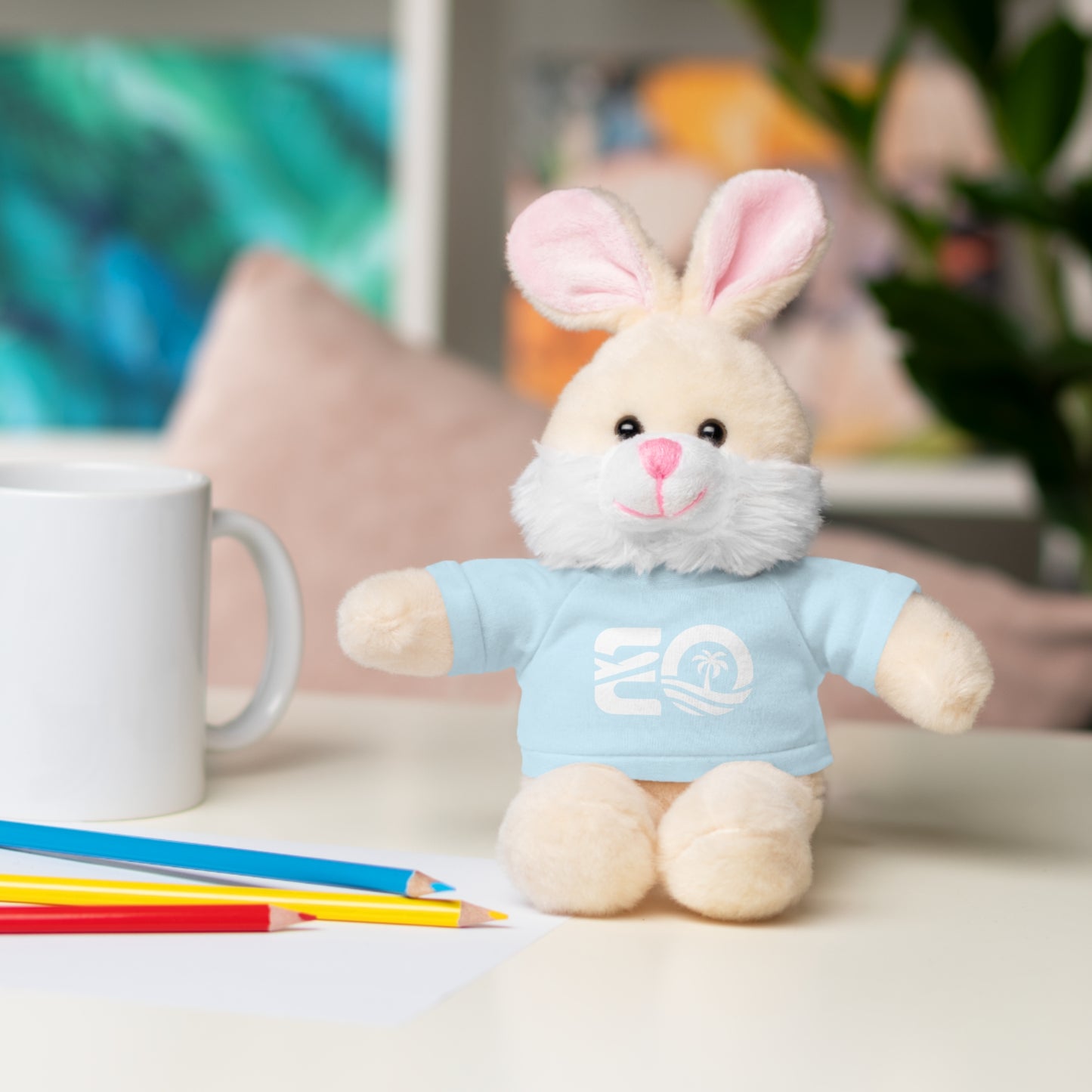 EO White Stuffed Animals with Tee