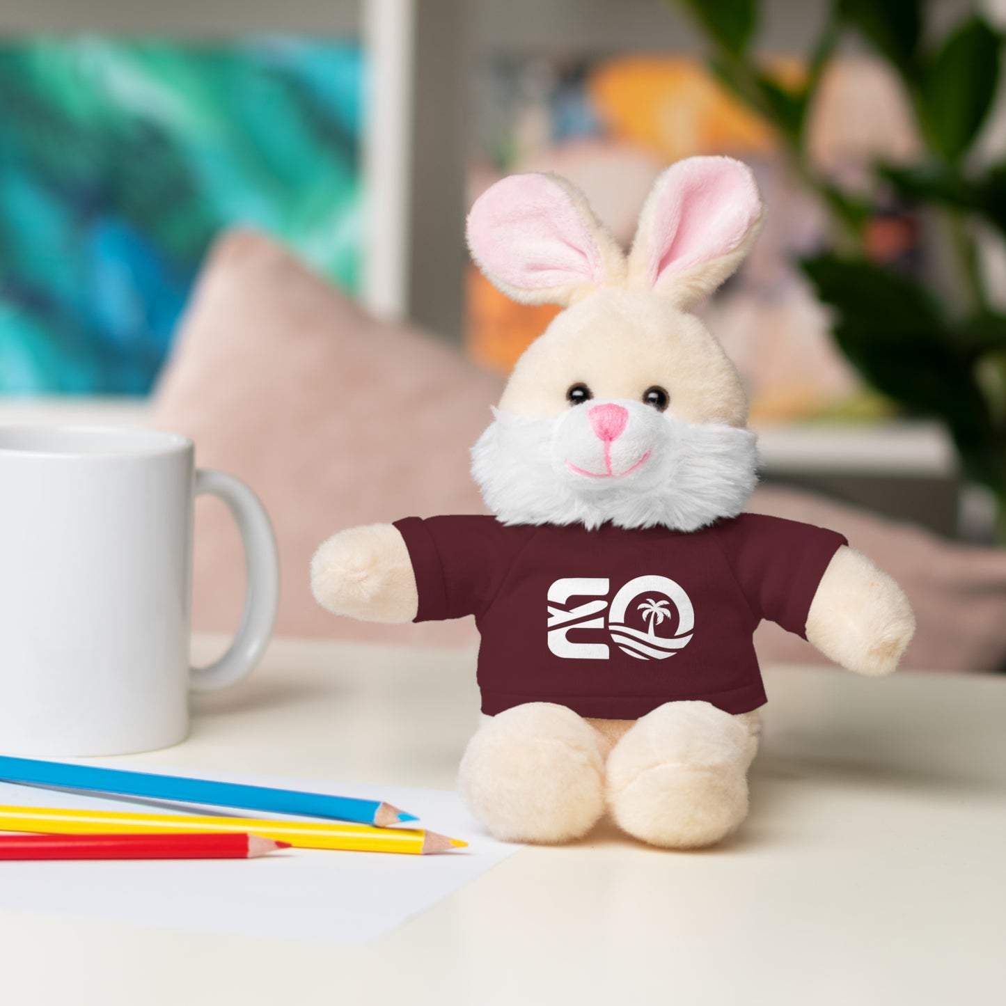 EO White Stuffed Animals with Tee