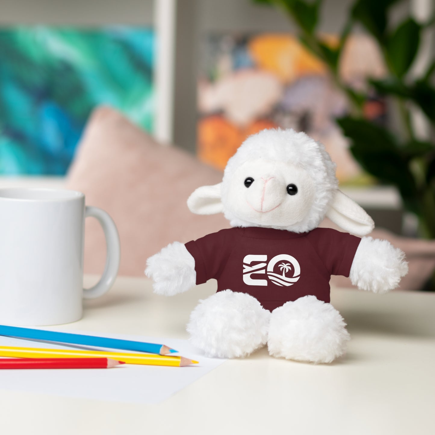 EO White Stuffed Animals with Tee