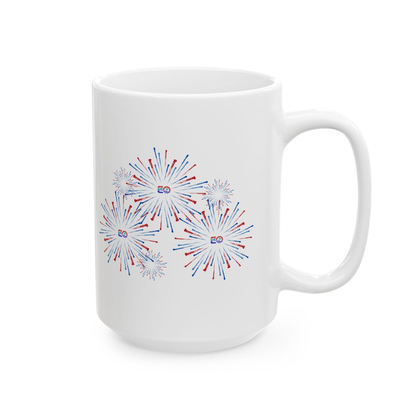EO USA Fireworks Ceramic Mug, (11oz, 15oz)
