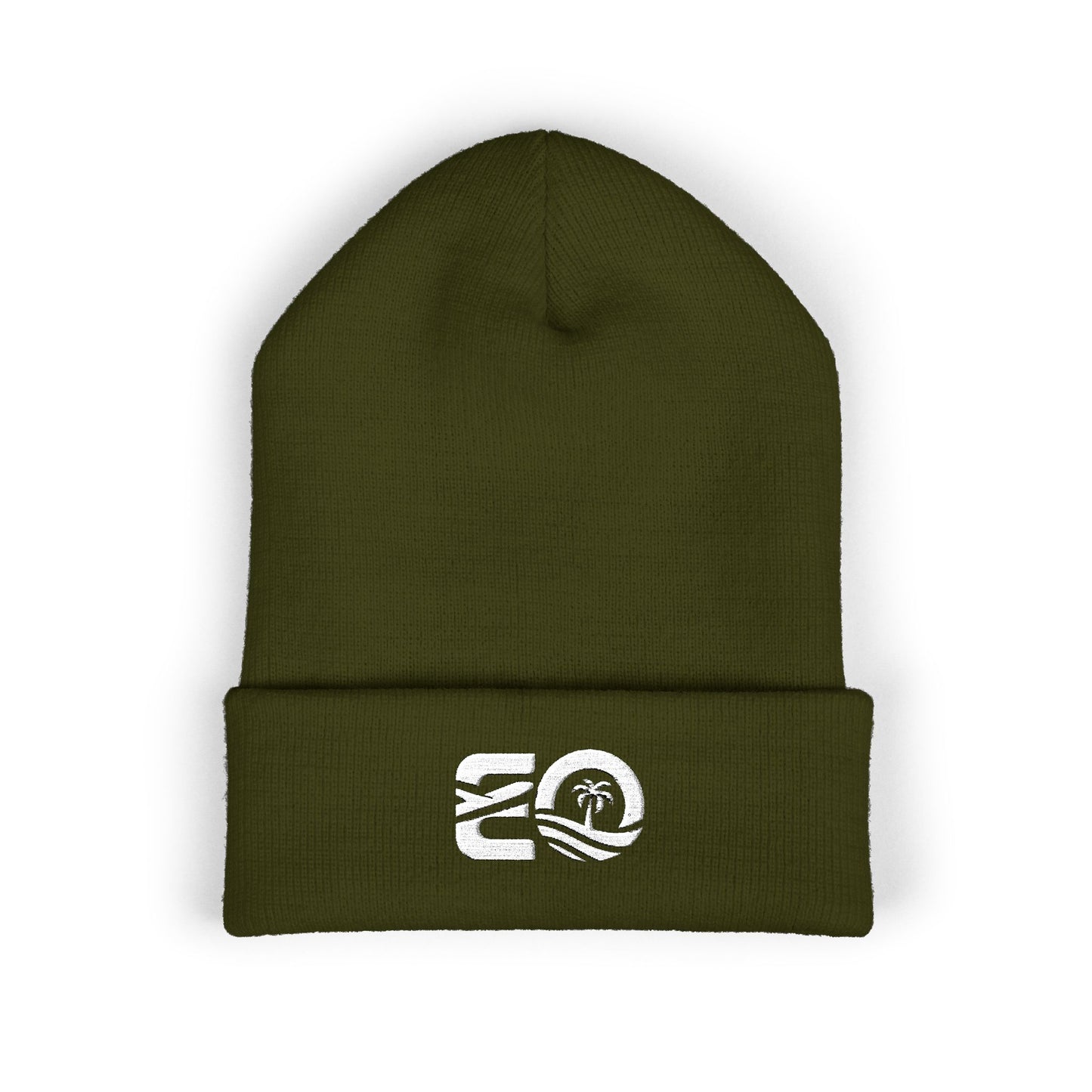 EO White Classic Cuffed Beanie (Embroidery)