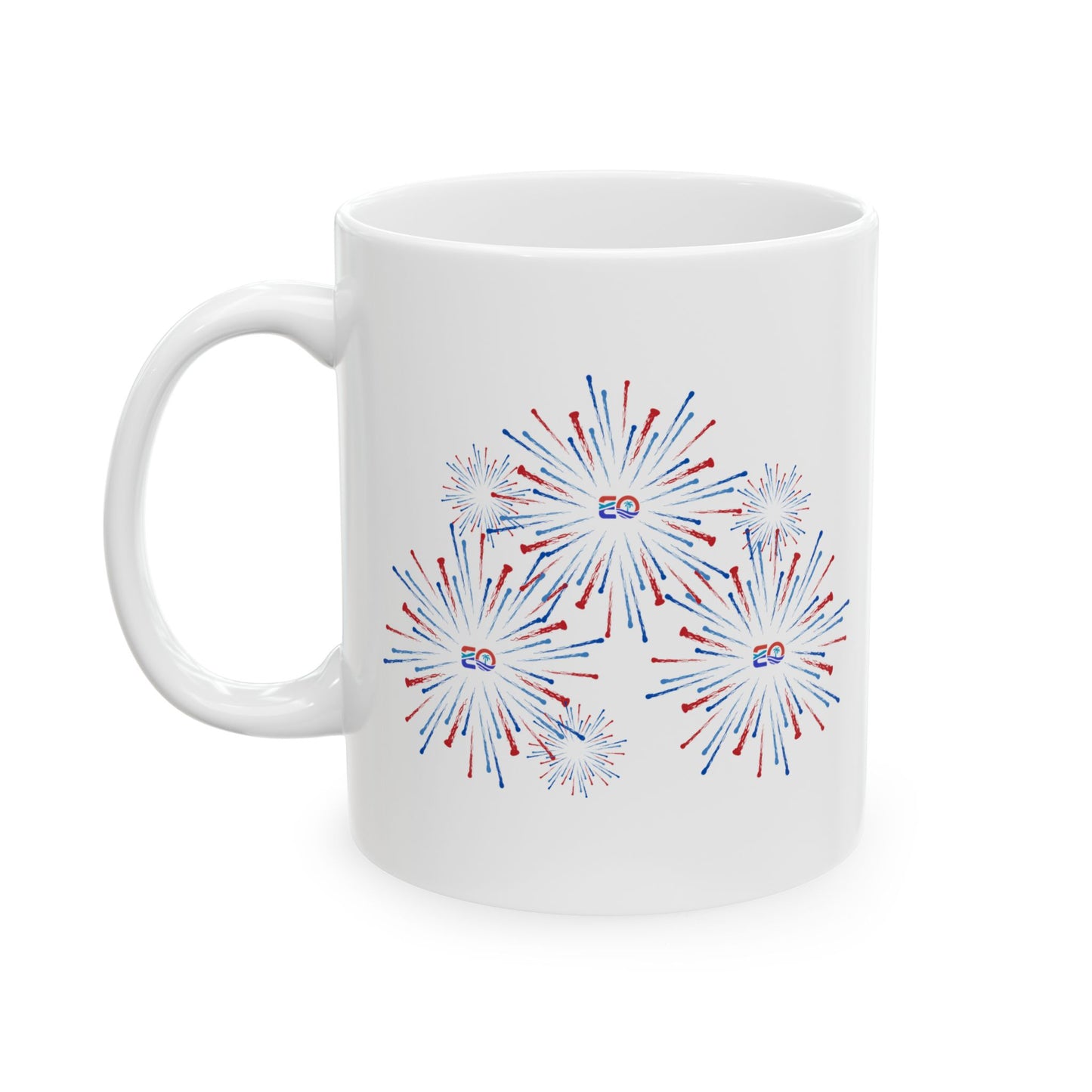 EO USA Fireworks Ceramic Mug, (11oz, 15oz)