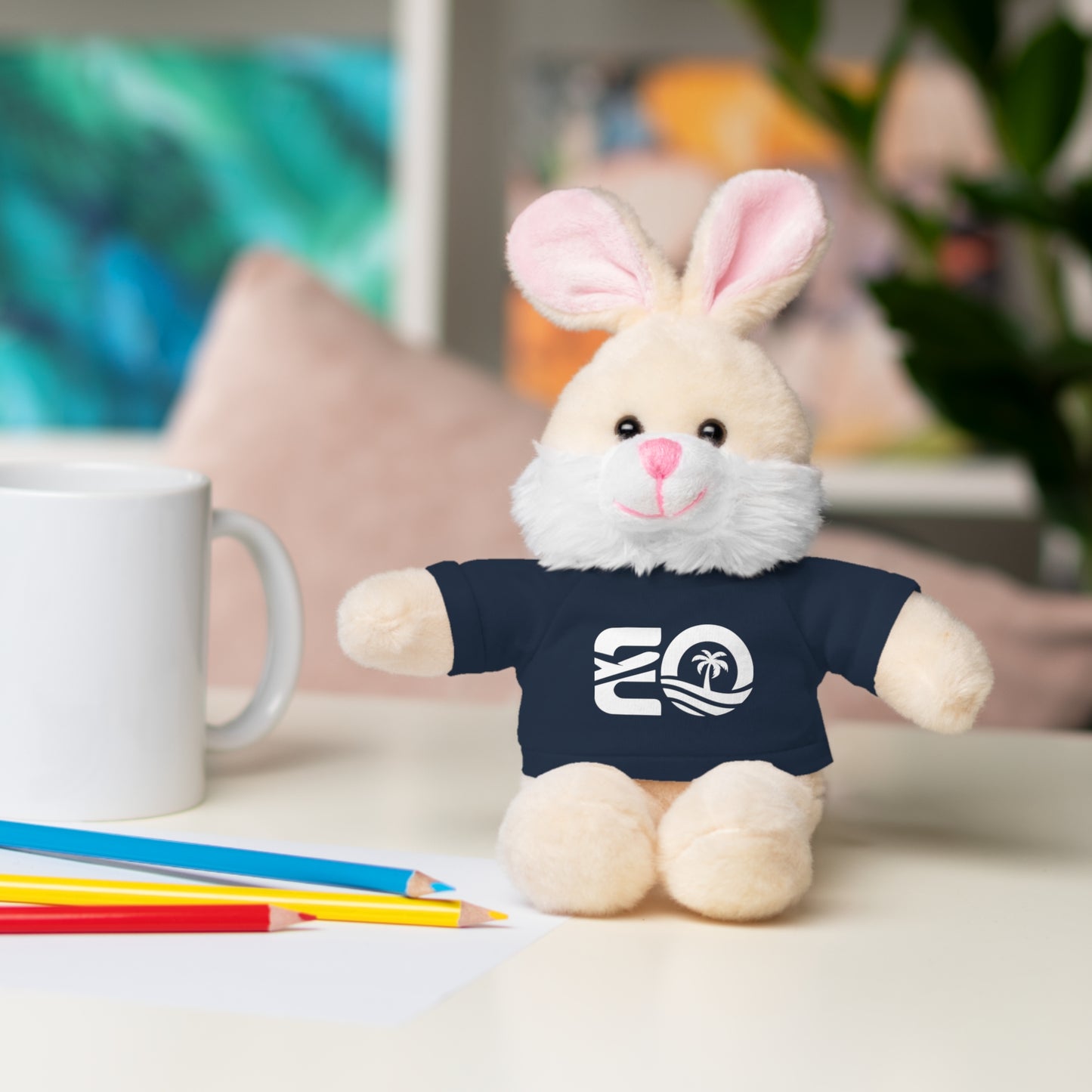 EO White Stuffed Animals with Tee
