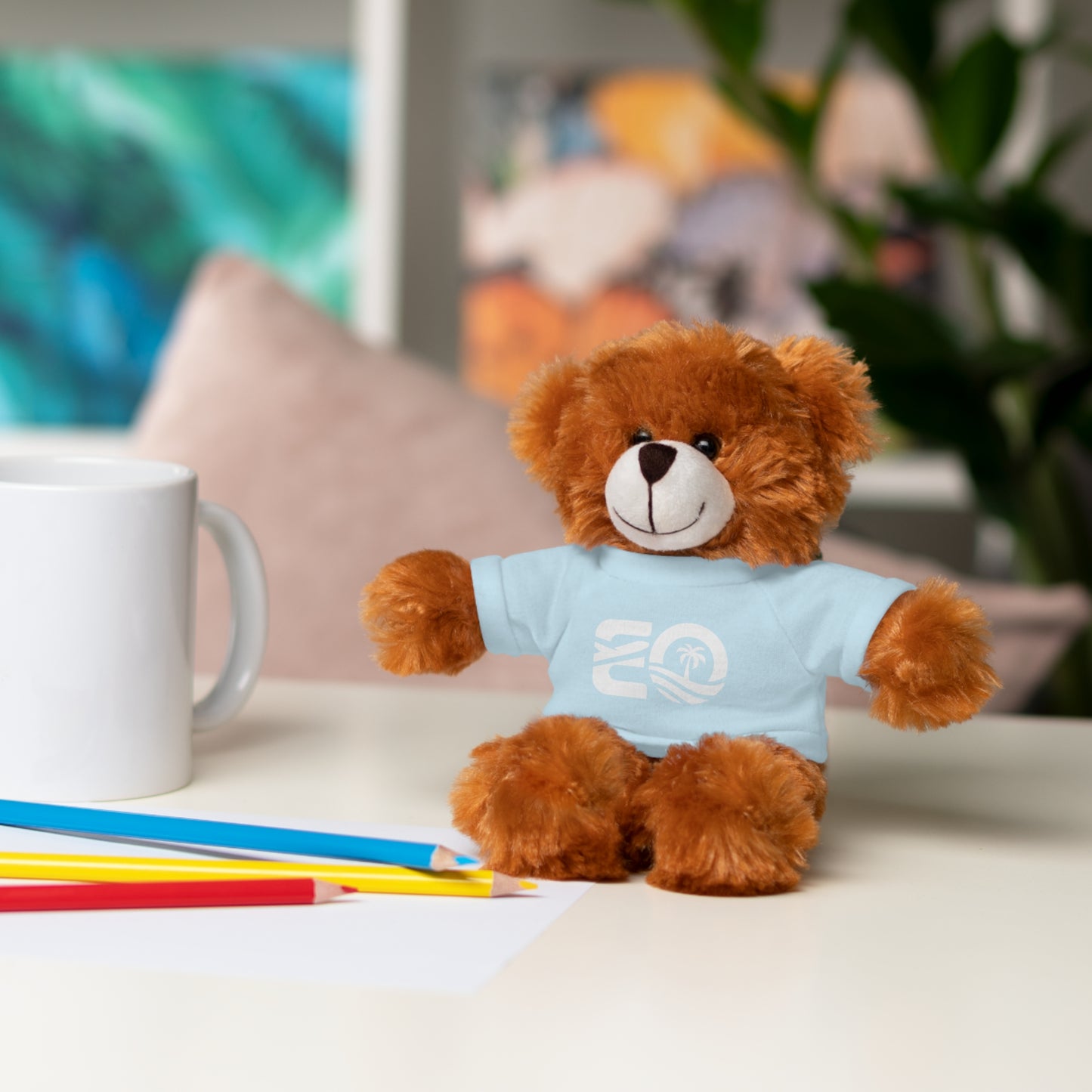 EO White Stuffed Animals with Tee