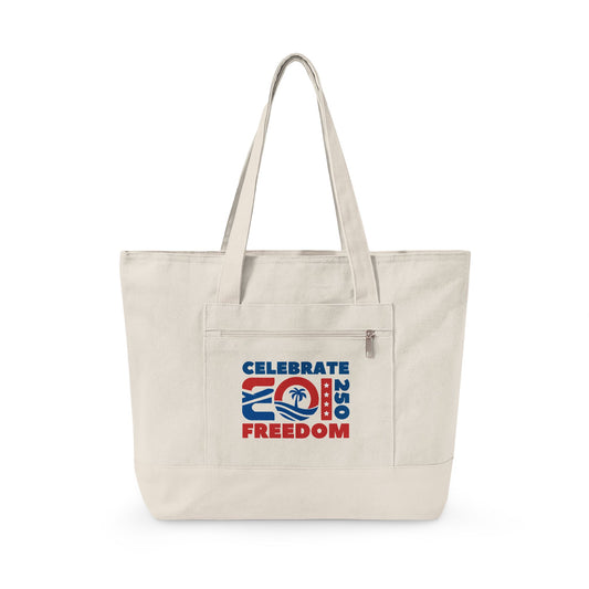 USA 250th Zippered Canvas Tote Printify