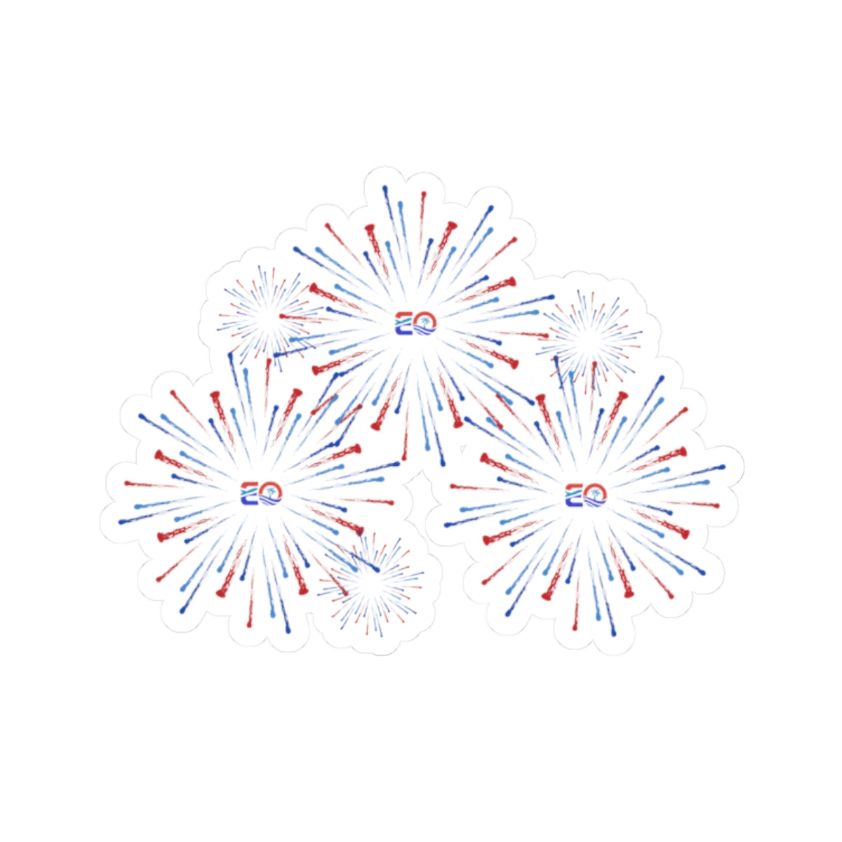 EO USA Fireworks Kiss-Cut Stickers