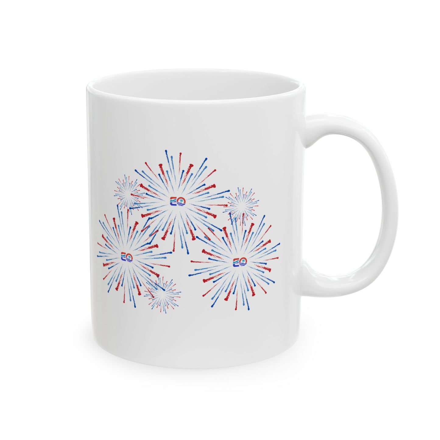 EO USA Fireworks Ceramic Mug, (11oz, 15oz)
