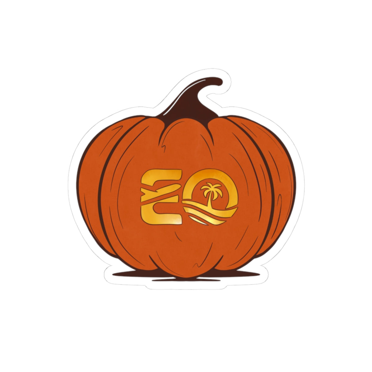EO Logo Pumpkin Halloween Stickers Printify