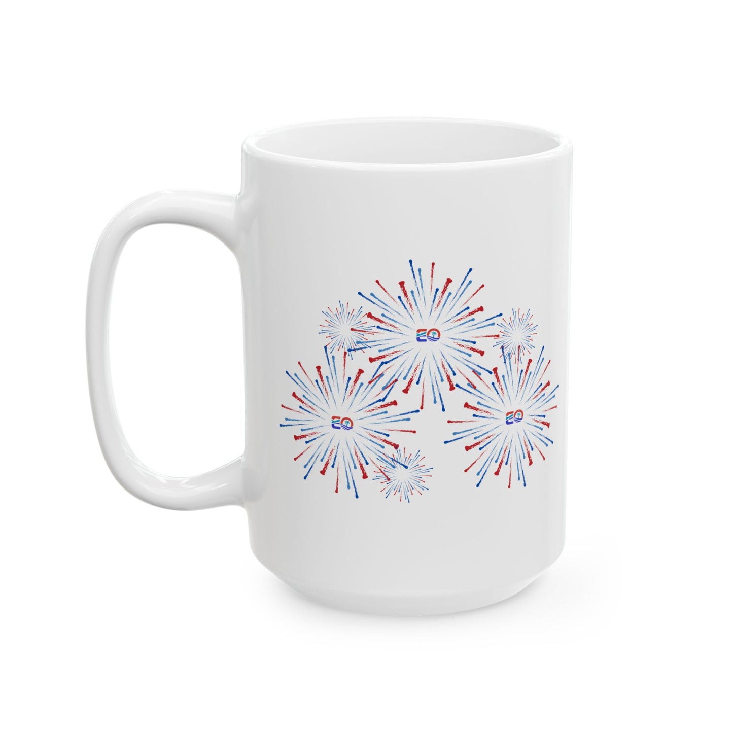 EO USA Fireworks Ceramic Mug, (11oz, 15oz)