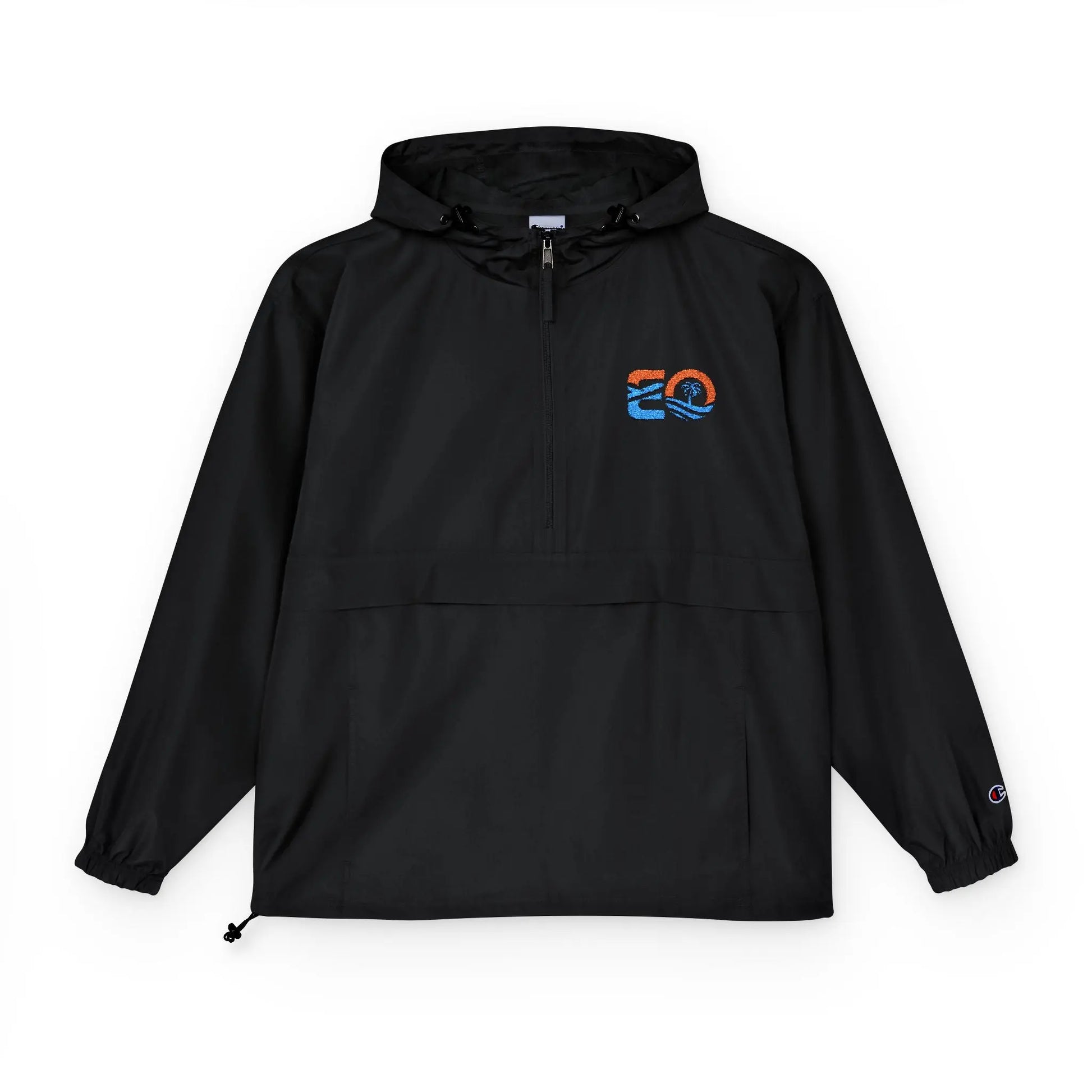 EO Embroidered Champion Unisex Packable Anorak Jacket Printify