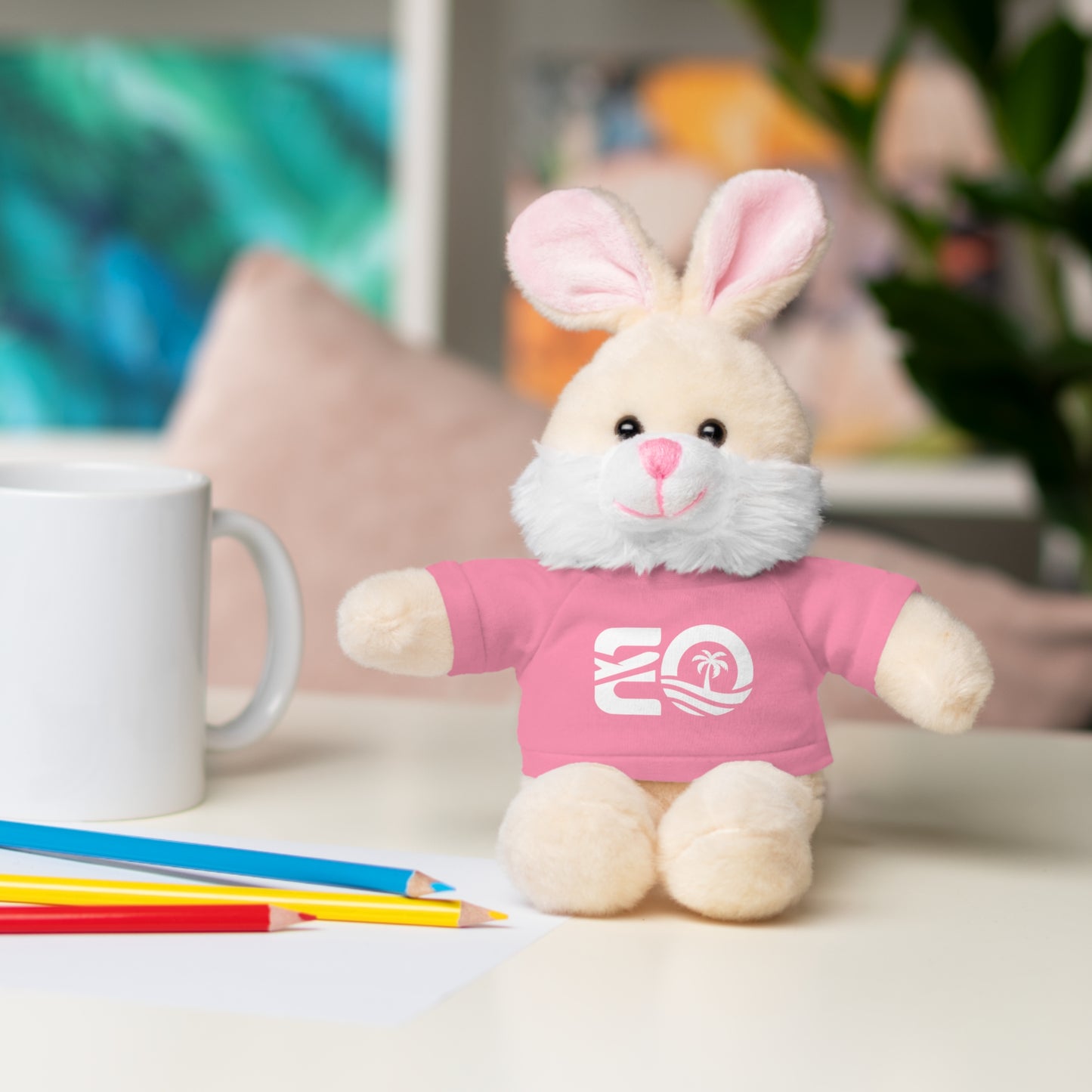 EO White Stuffed Animals with Tee