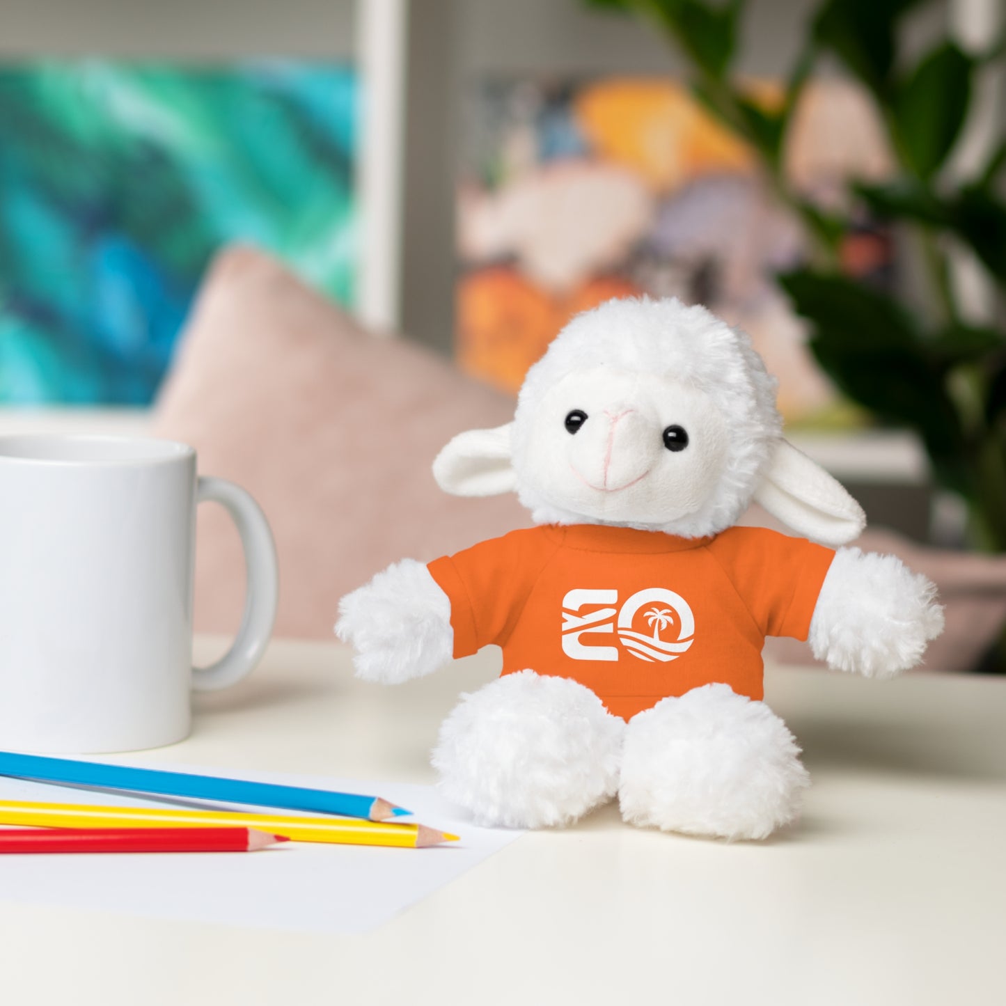 EO White Stuffed Animals with Tee