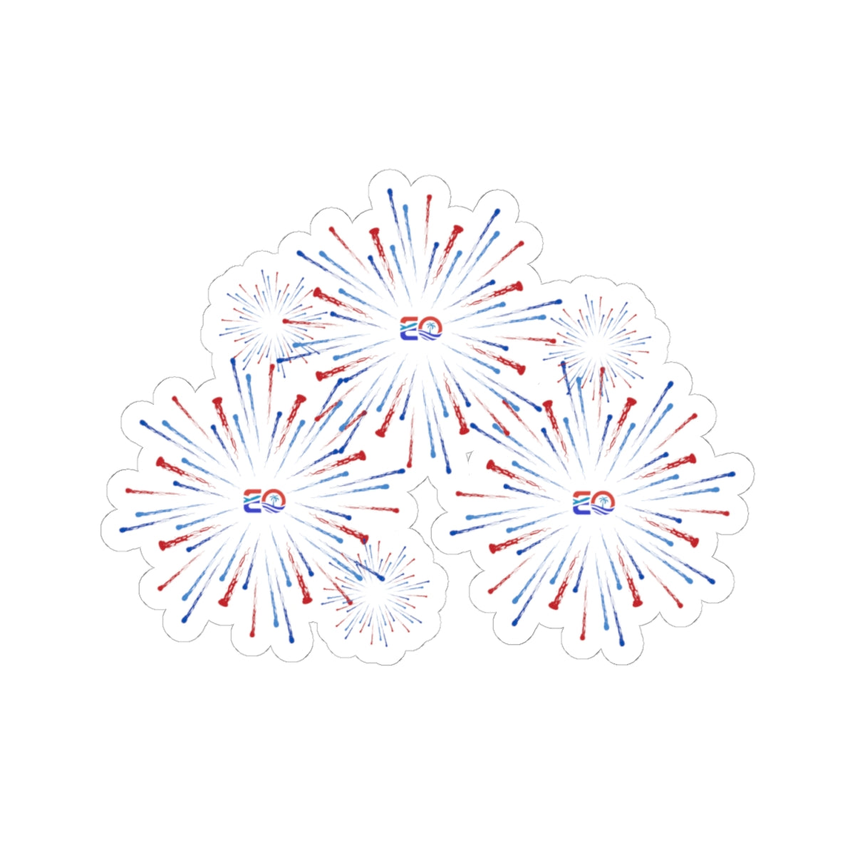 EO USA Fireworks Kiss-Cut Stickers