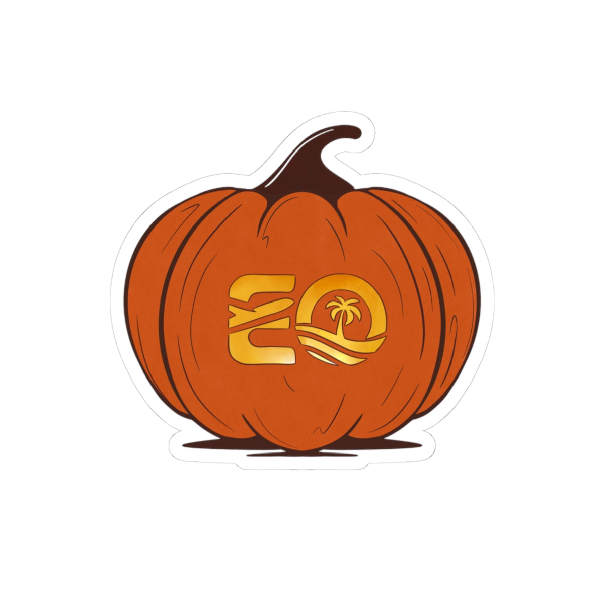 EO Logo Pumpkin Halloween Stickers Printify