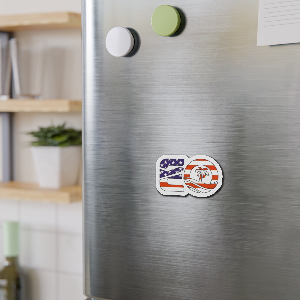 EO USA Flag Die-Cut Magnet Printify