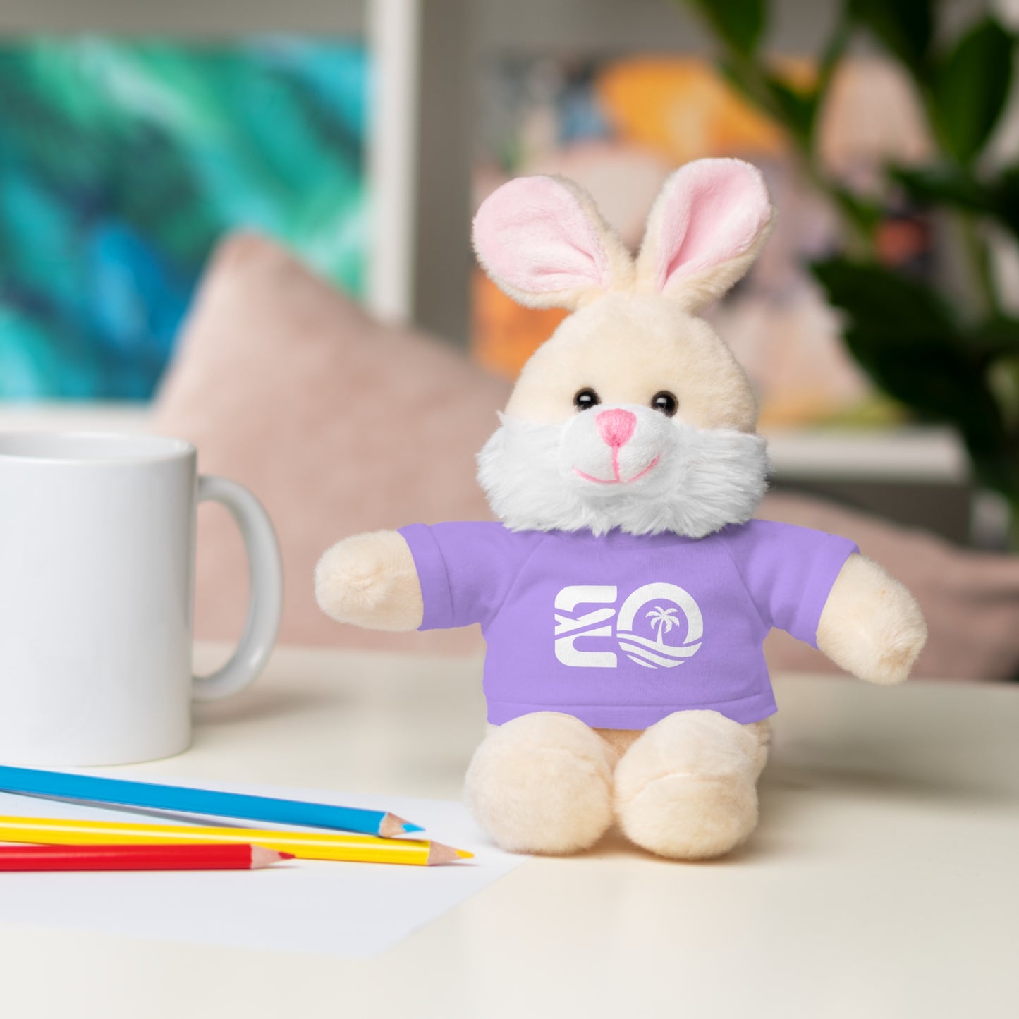 EO White Stuffed Animals with Tee