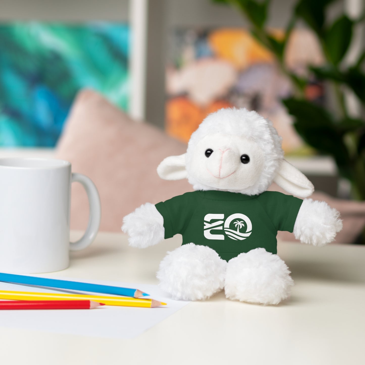 EO White Stuffed Animals with Tee