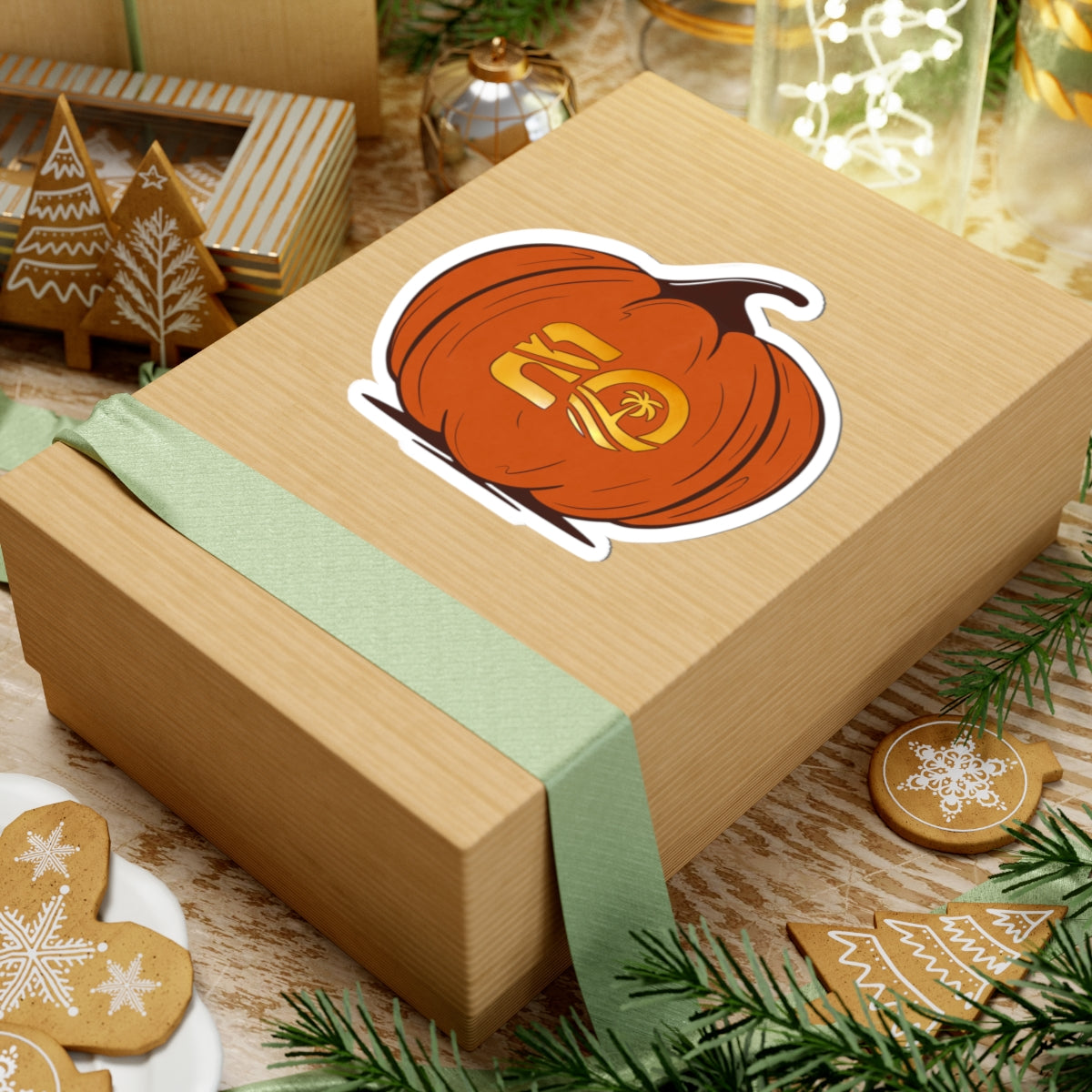 EO Logo Pumpkin Halloween Stickers Printify