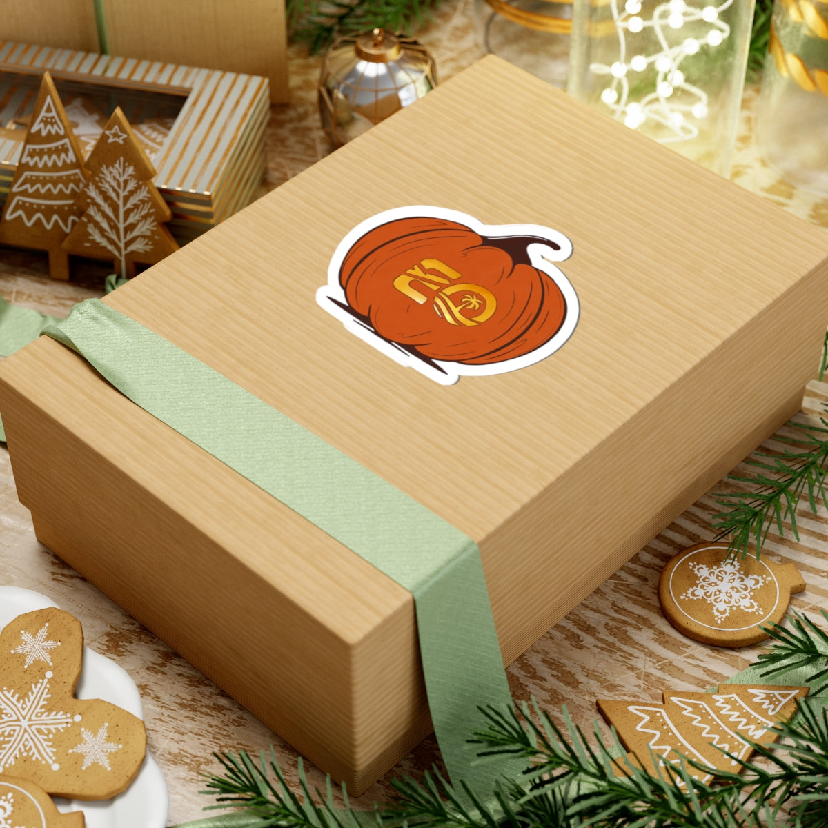 EO Logo Pumpkin Halloween Stickers Printify