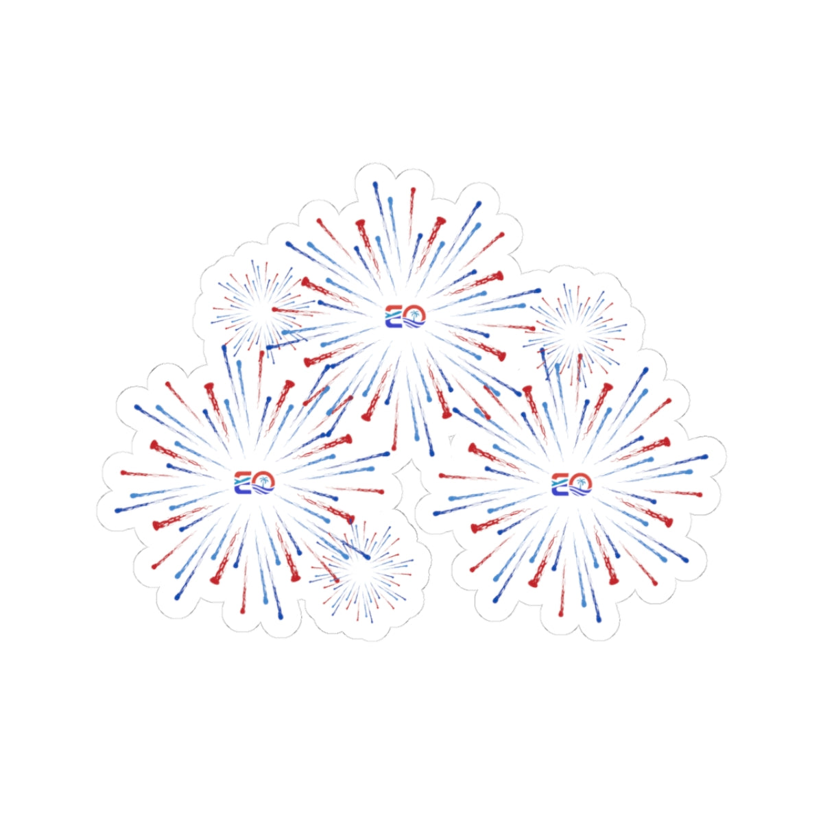 EO USA Fireworks Kiss-Cut Stickers