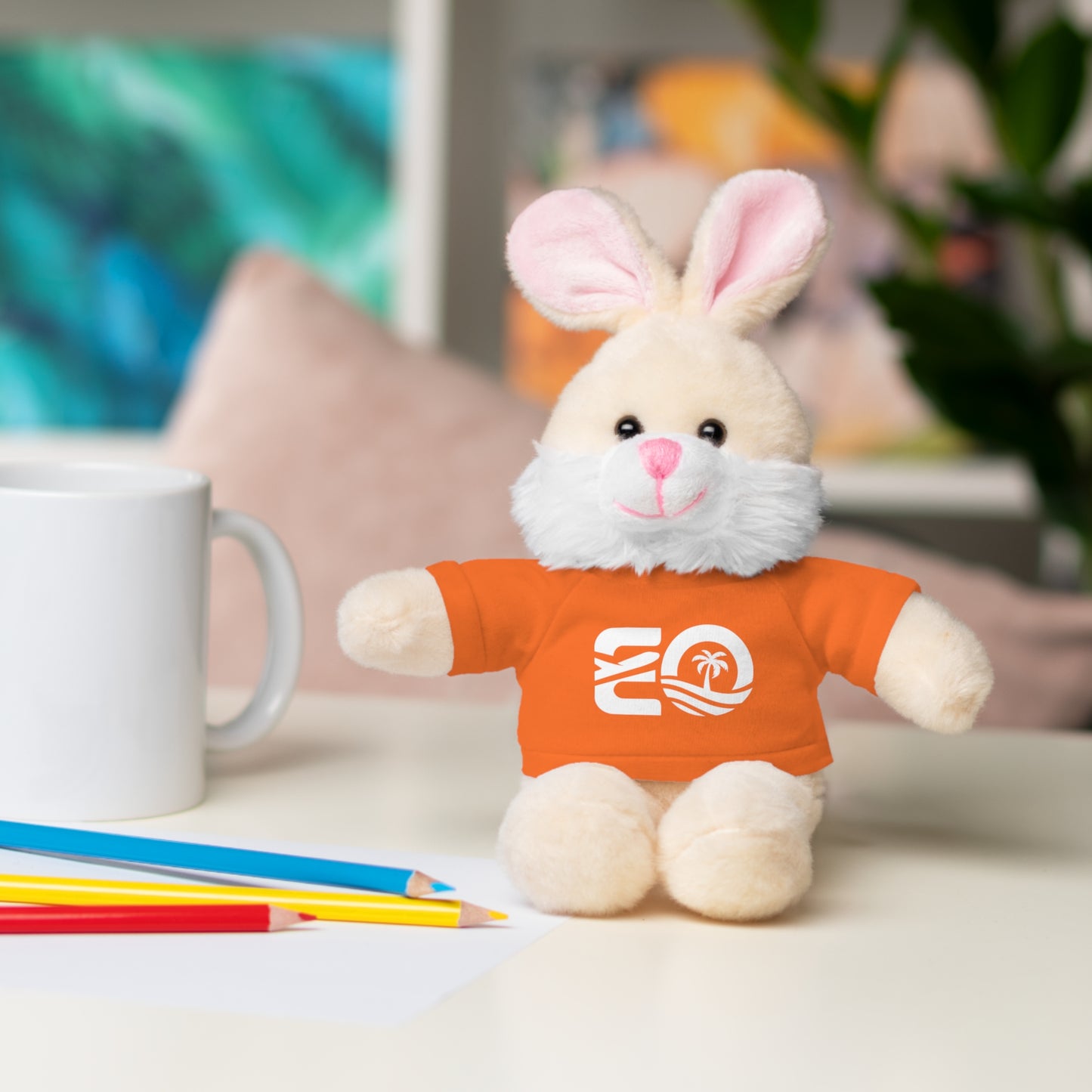 EO White Stuffed Animals with Tee