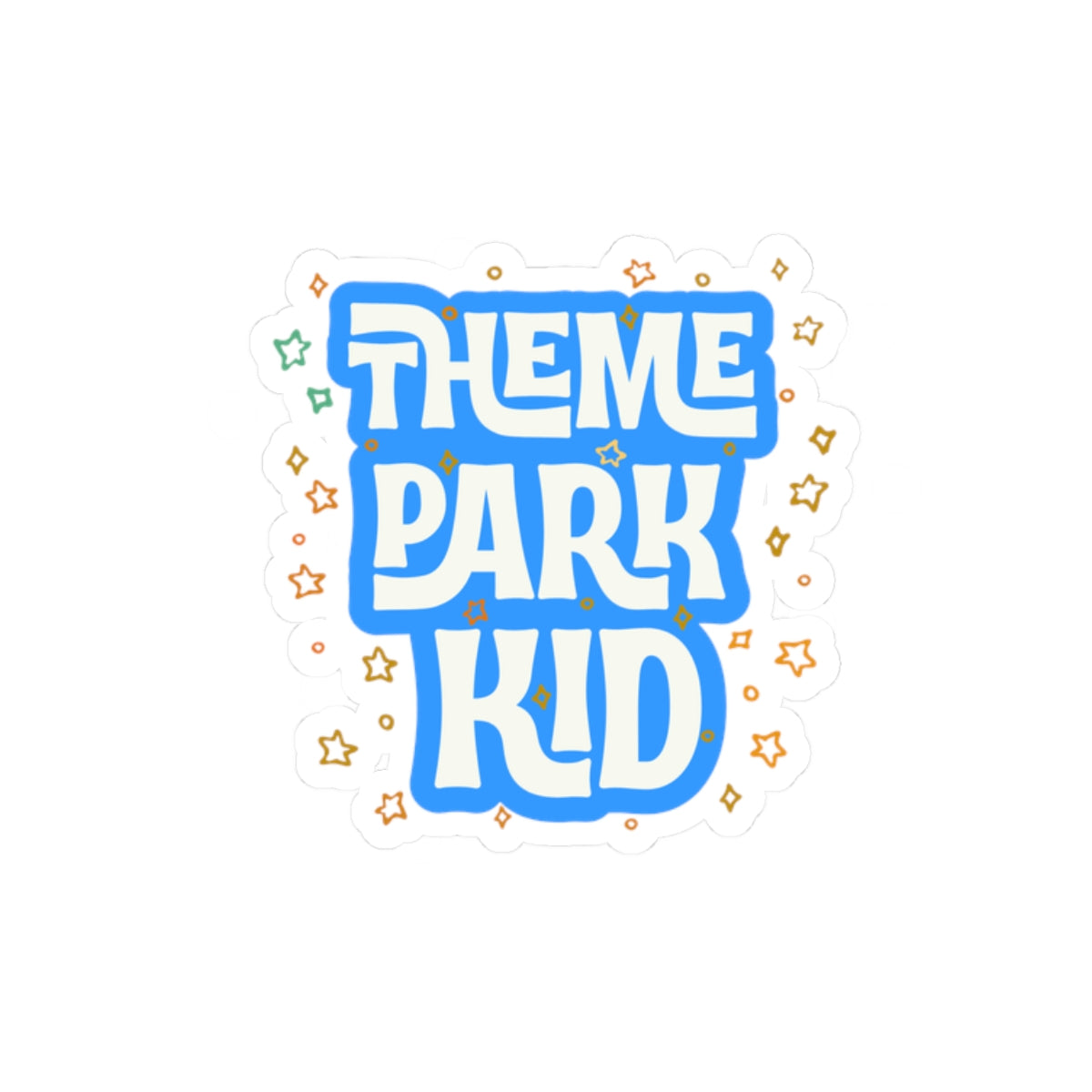 Theme Park Kid Sticker Printify