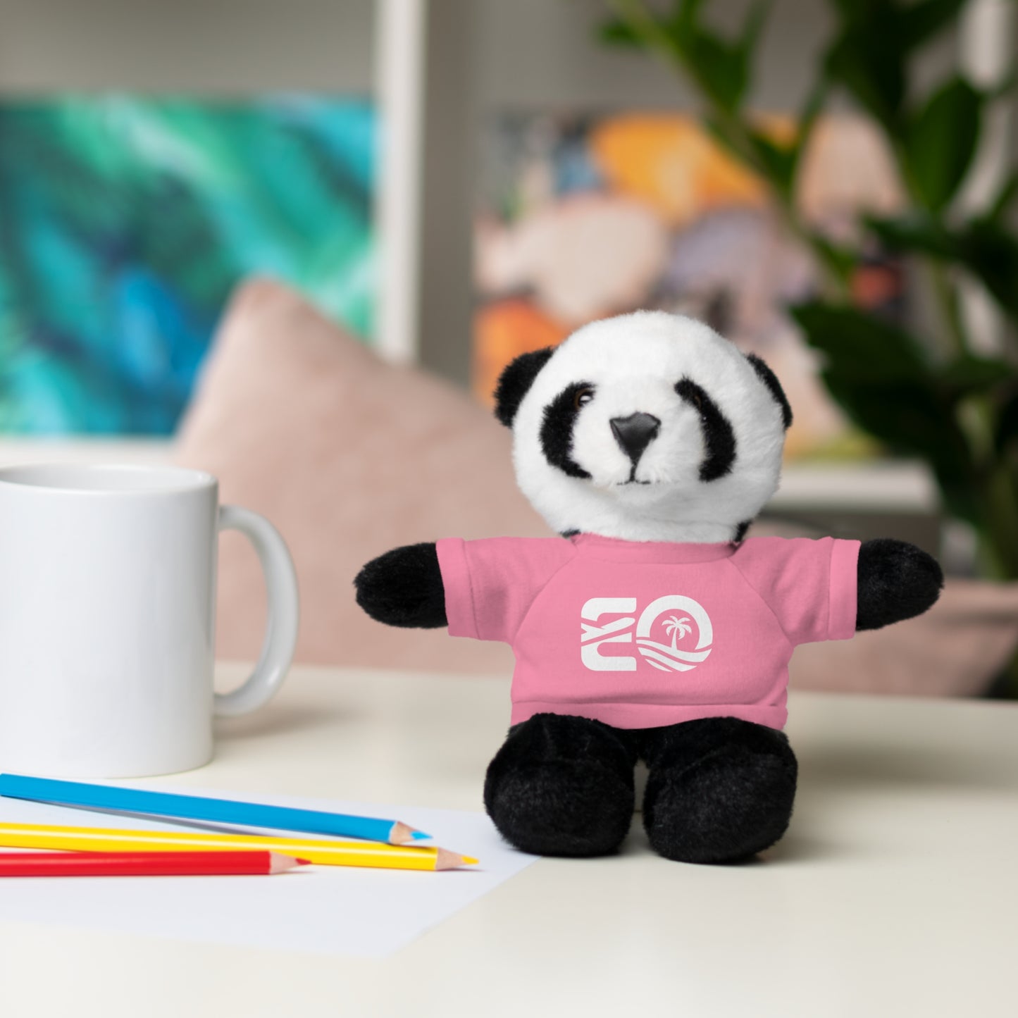 EO White Stuffed Animals with Tee