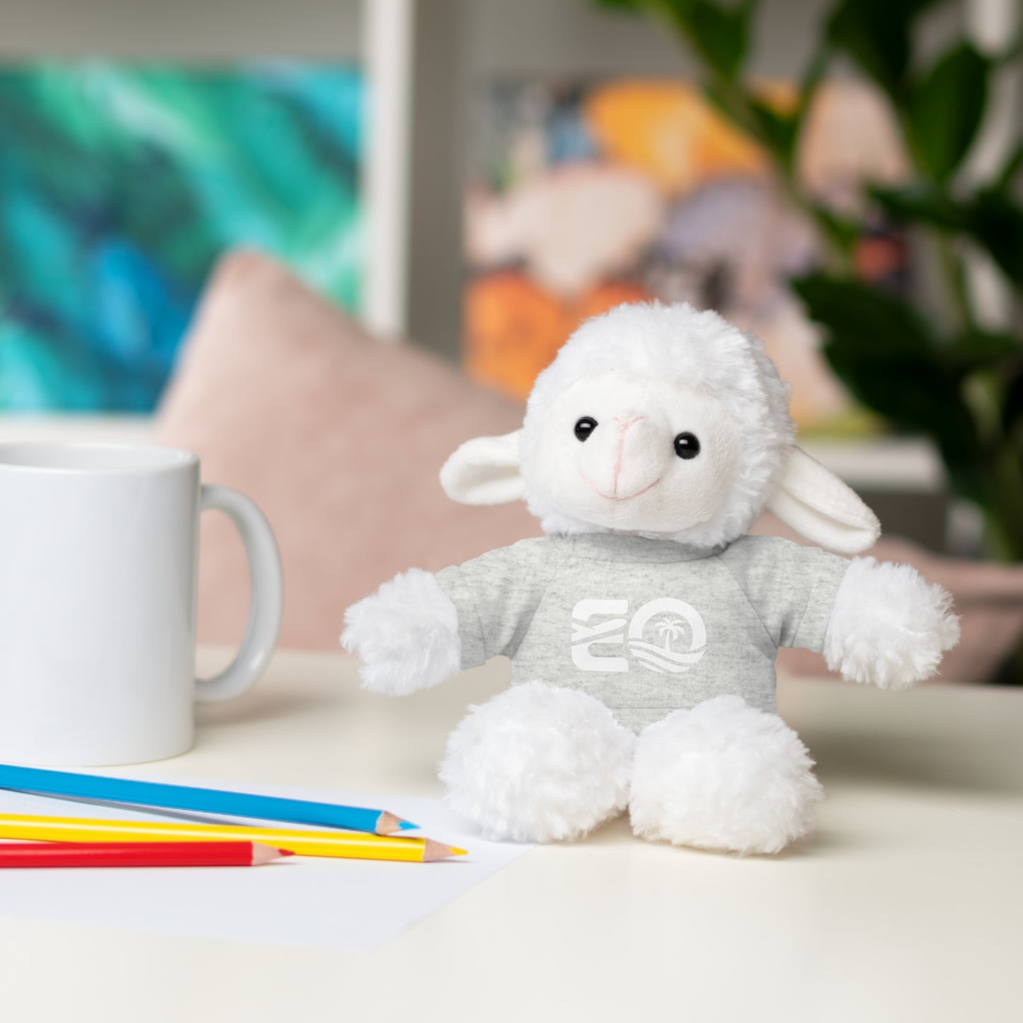EO White Stuffed Animals with Tee