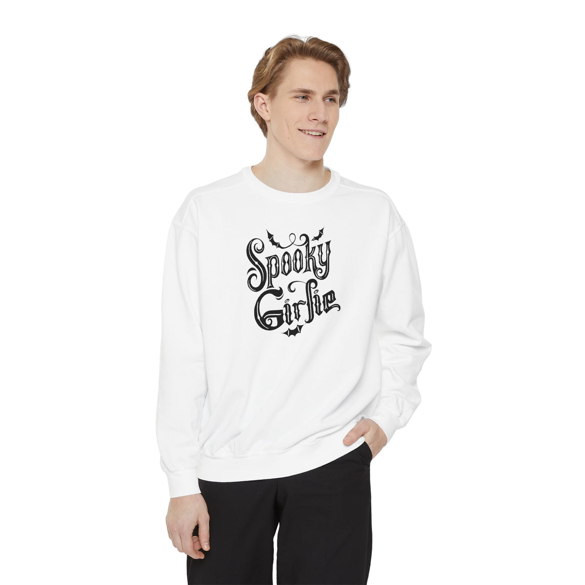 Spooky Girlie Unisex Garment-Dyed Sweatshirt Printify