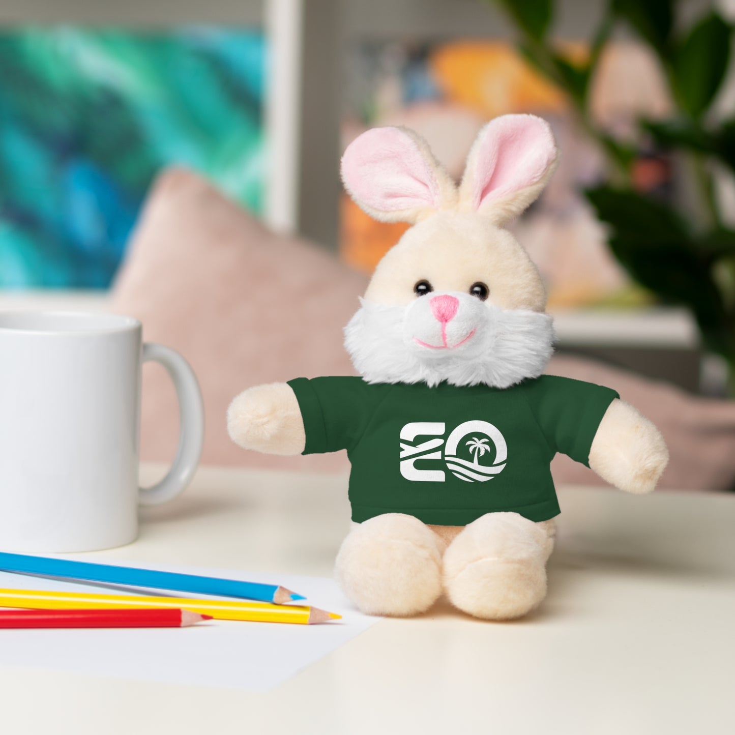 EO White Stuffed Animals with Tee