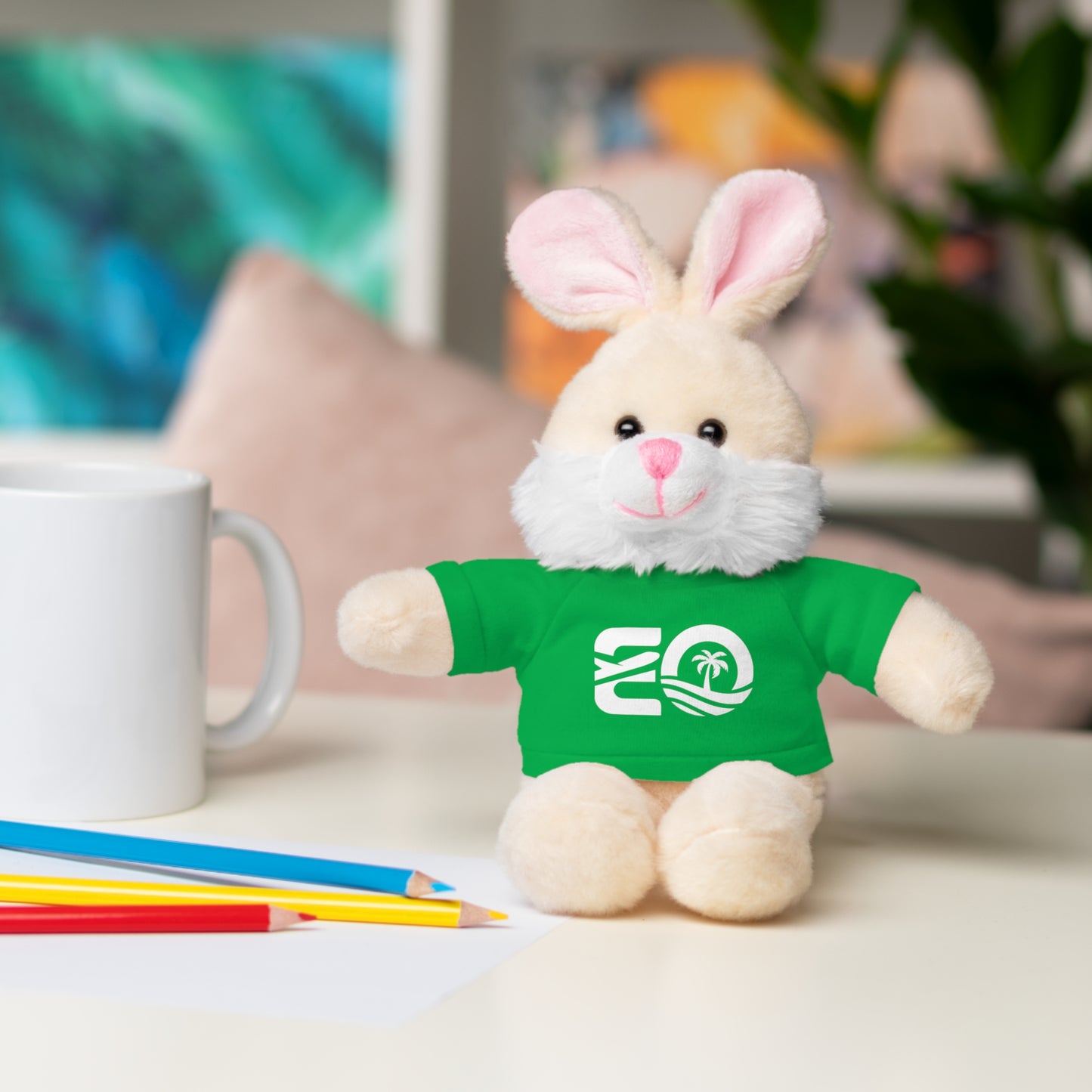 EO White Stuffed Animals with Tee