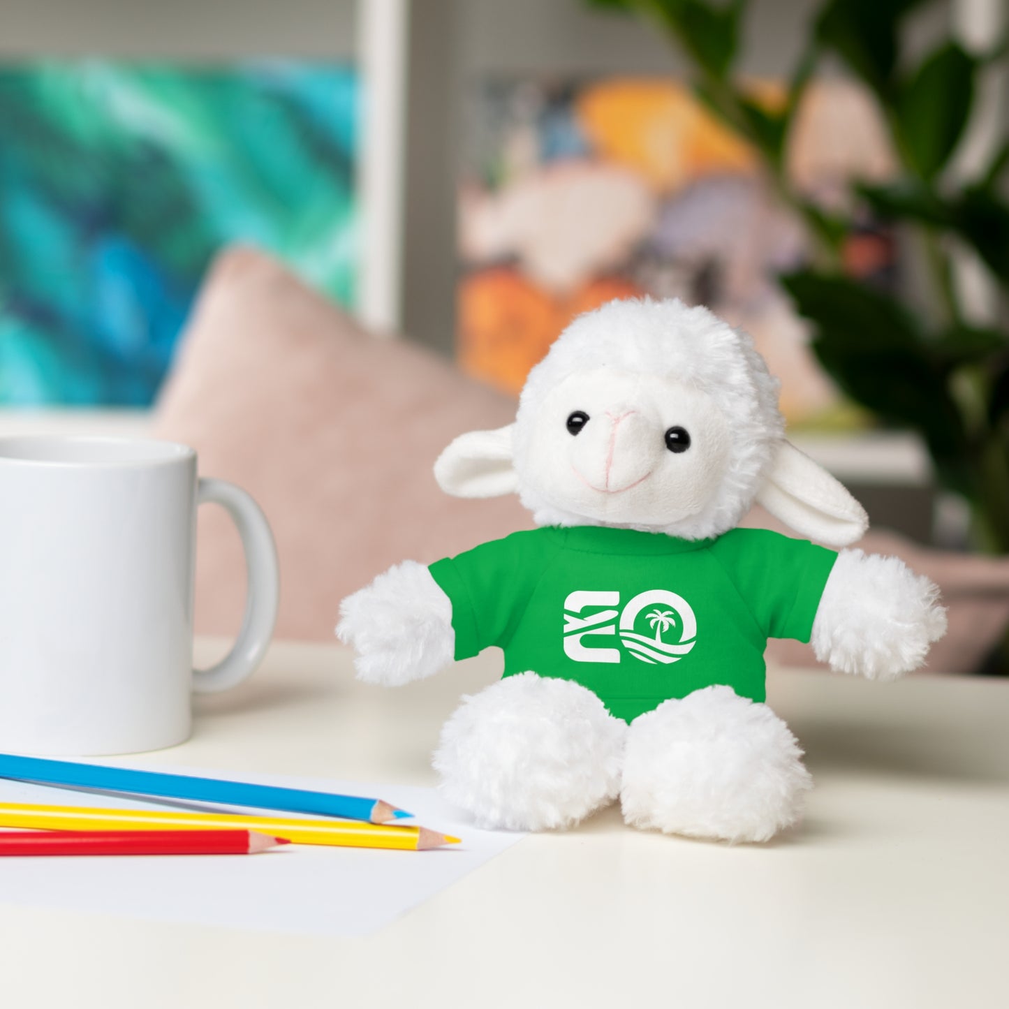 EO White Stuffed Animals with Tee
