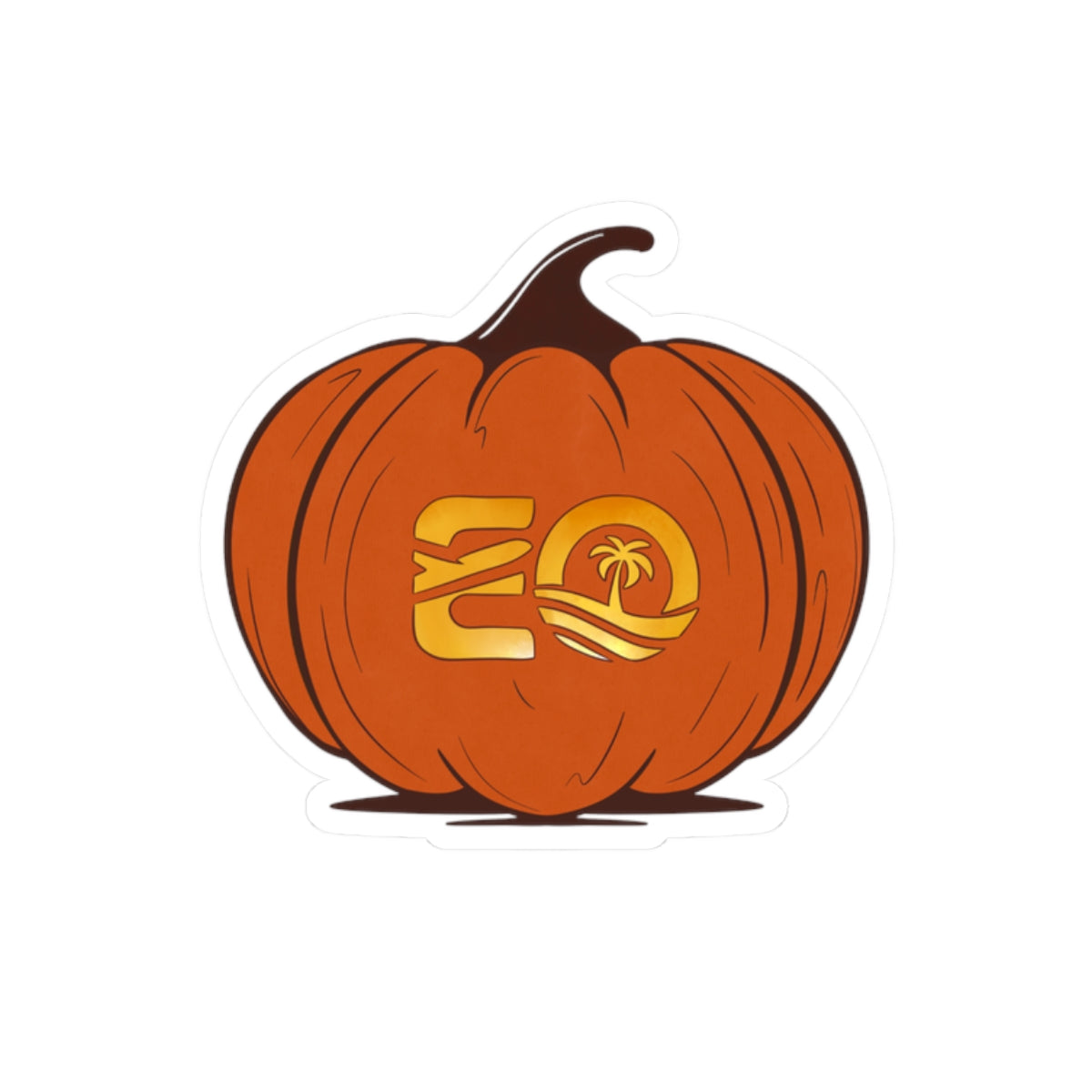 EO Logo Pumpkin Halloween Stickers Printify