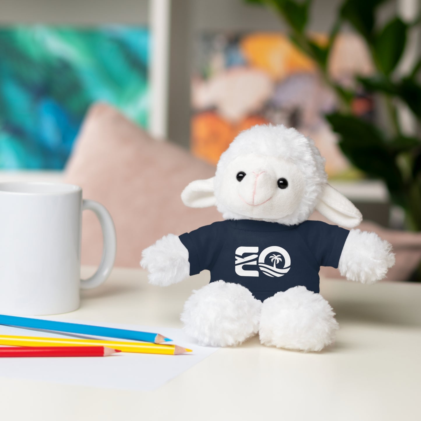 EO White Stuffed Animals with Tee